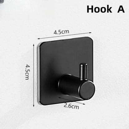 Wall Mount Black Bathroom Stainless Steel Towel Rack