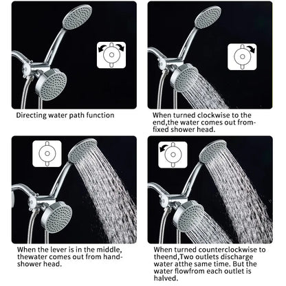 In1 Handheld Shower Bracket Three-Way Water Distributor &