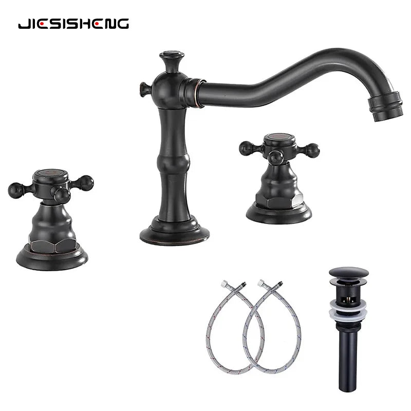 Widespread Bathroom Sink Faucet Hole Deck Mounted Dual