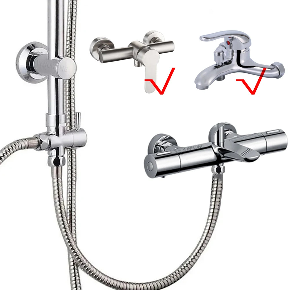 Black Silver Split Shower Column Bathroom Faucet Wall