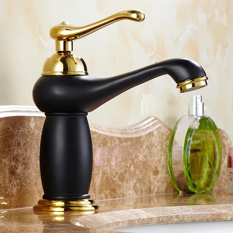 Luxury Europe Style Antique Gold Bathroom Basin Faucet