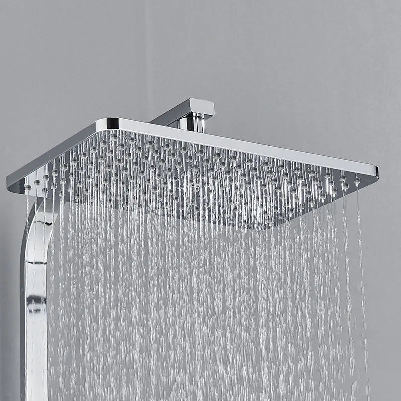 Black Thermostatic Shower Faucets Digital Display Screen Cold