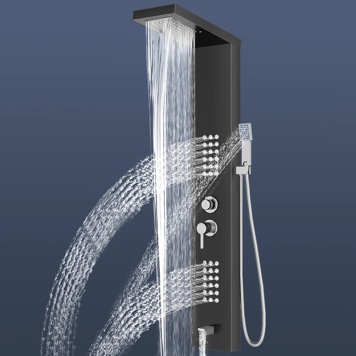 Function Shower Column Panel Stainless Steel Rain Massage