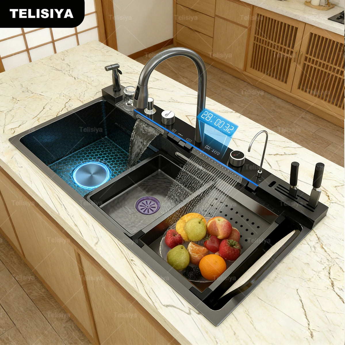 Stainless Steel Waterfall Sink Various Styles Sinks Digital