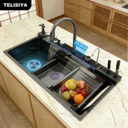 Stainless Steel Waterfall Sink Various Styles Sinks Digital