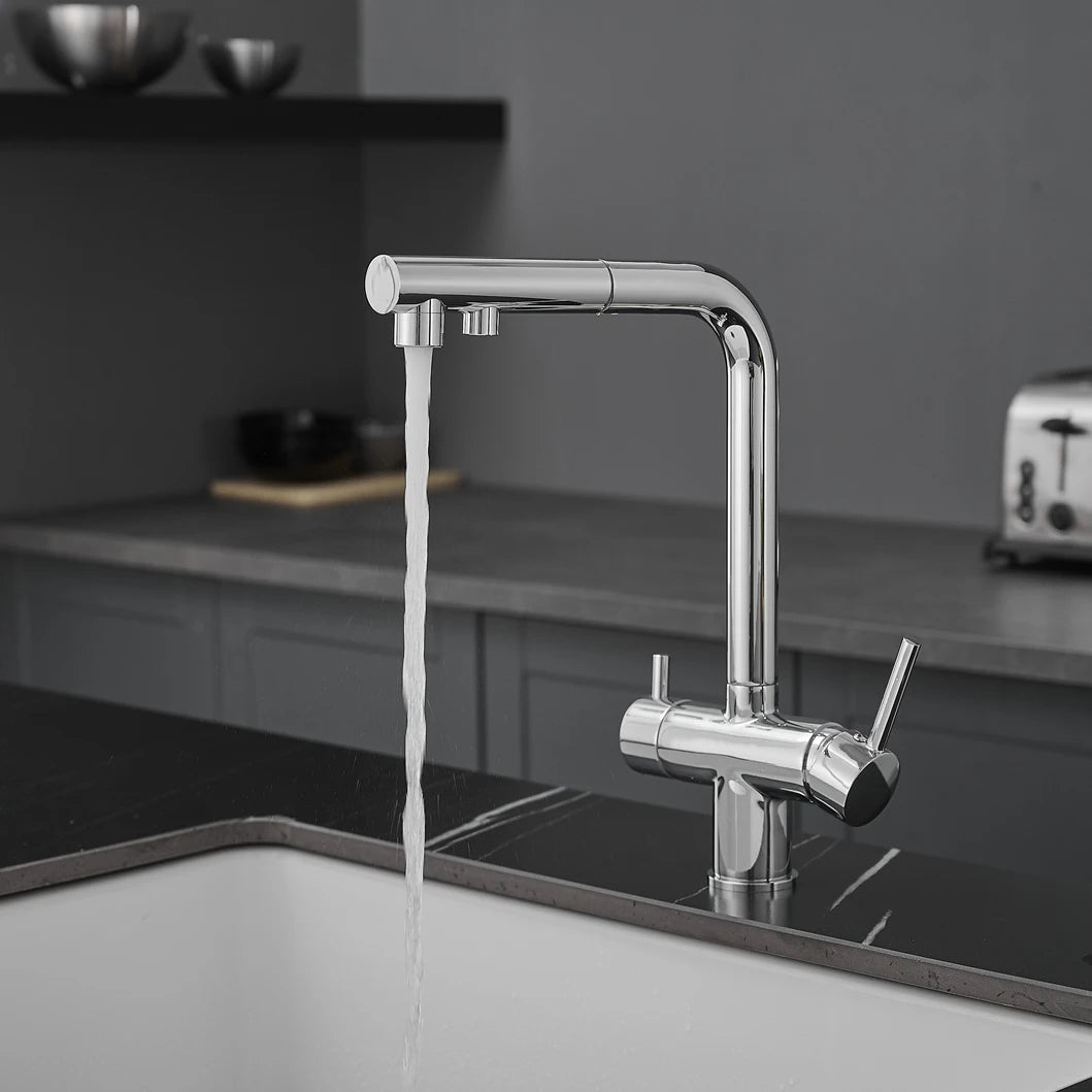 White Filter Pull Out Sink Mixer Faucets Quality