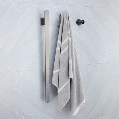 Gray Bathroom Towel Warmer Hidden Wires Electric Heated