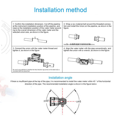 Digital Ultrasonic Water Meter Rs485 Remote Transmission Flow
