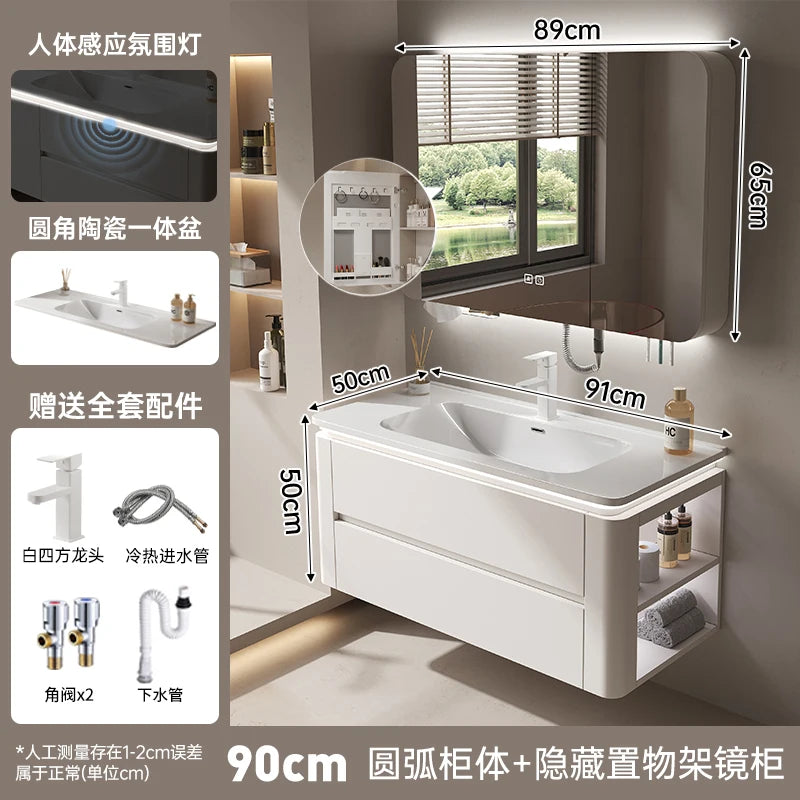 Led Light Ensuite Bathroom Cabinet Basin Designs Mirror