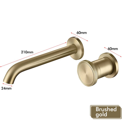 Brushed Gold Basin Faucet Recessed Control Switch Tap