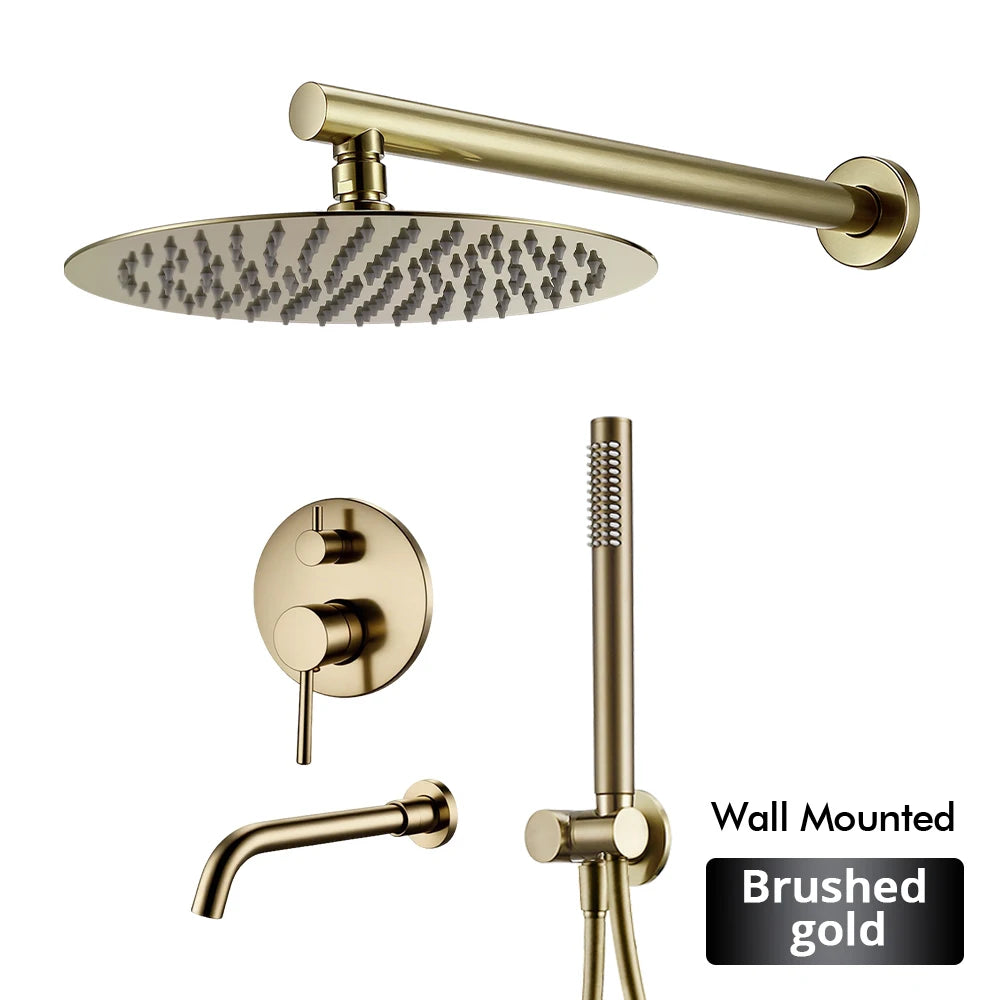 Bathroom Faucet Shower Mixer Tap Spout Black Solid