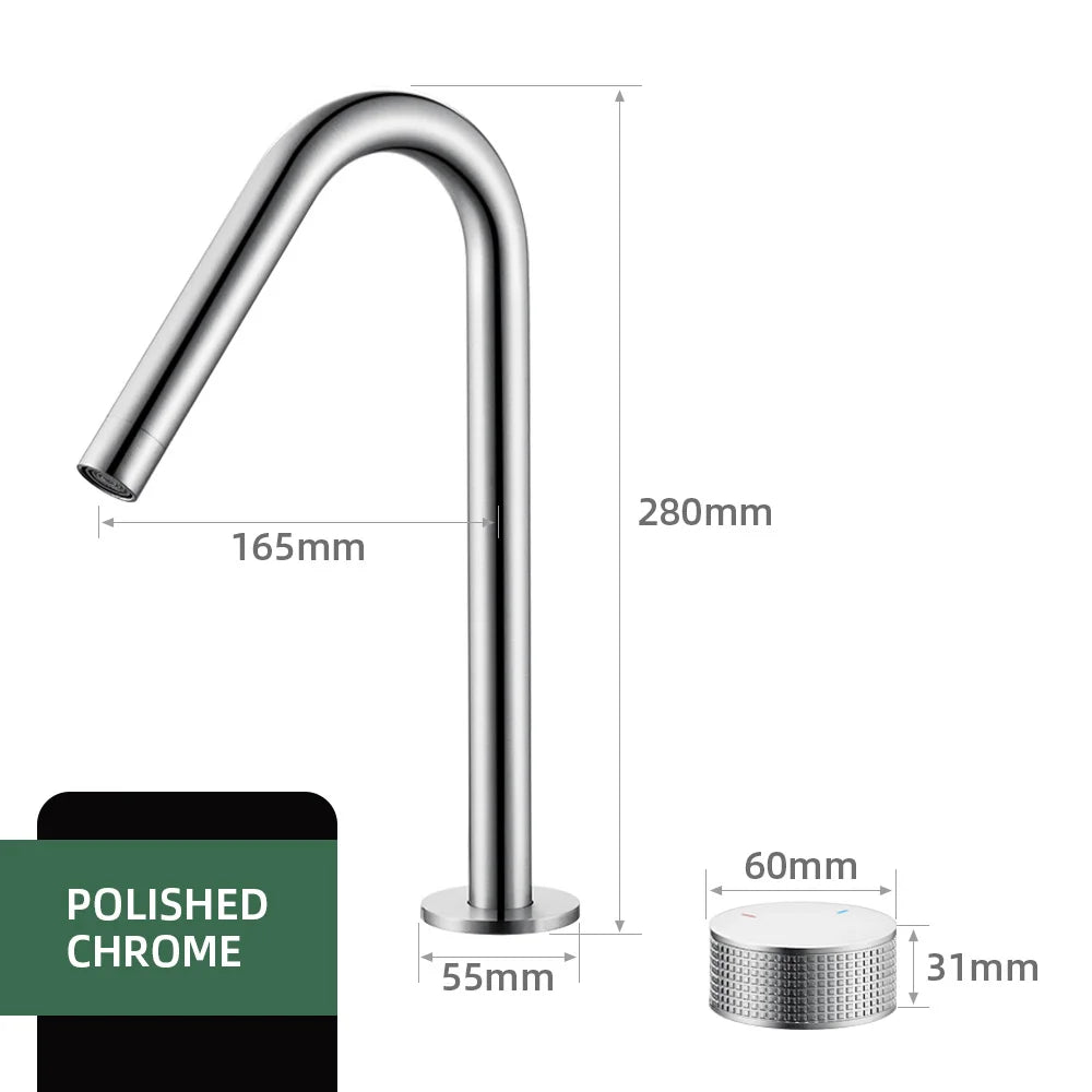Matte Black Basin Faucet Knurled Knob Sink Tap