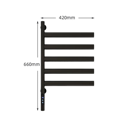 Black/White/Gray Electric Heated Towel Rail Temperature Control