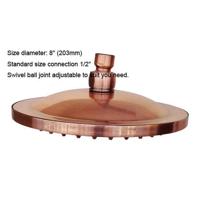 Inch Round Antique Red Copper Bathroom Rain Shower