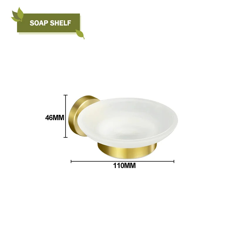 Brushed Gold Wall Mount Shelf Toilet Bath Hardware