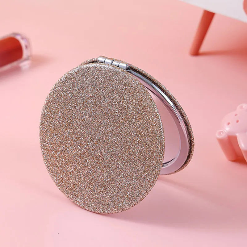 Folding Makeup Mirror Stylish Round Travel Mirror Double