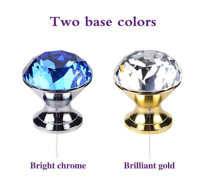 Colorful Crystal Glass Ball Pulls Knobs Wardrobe Door