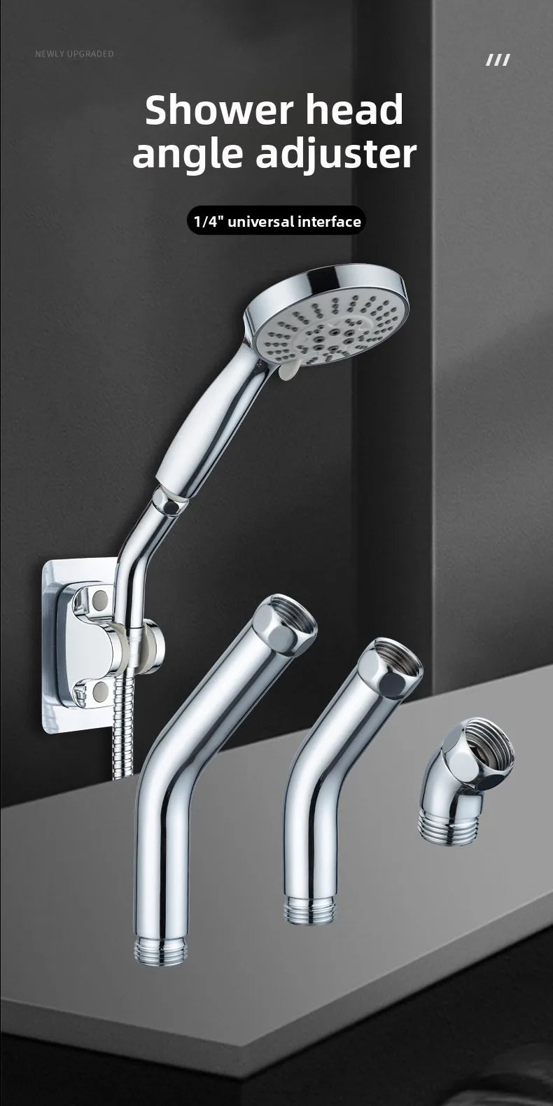 Shower Head Extension Arm Adjustable Angle Rotatable Connector