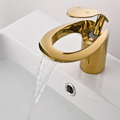 Tolm Waterfall Basin Faucet Water Tap Chrome Bathroom
