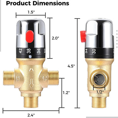 Brass Thermostatic Mixing Valve Constant Water Temperature Shower