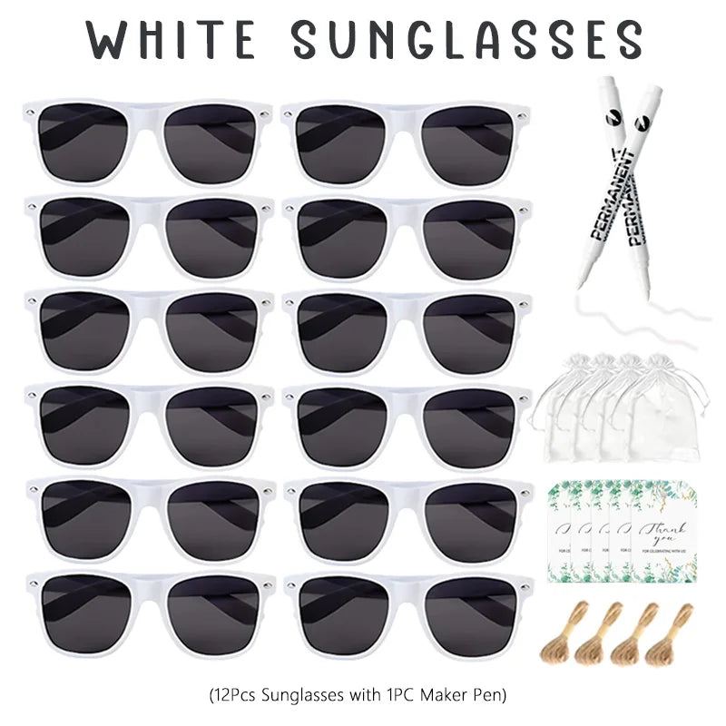 12-100pcs Wedding Sunglasses Guests Heart Shaped Sunglasses