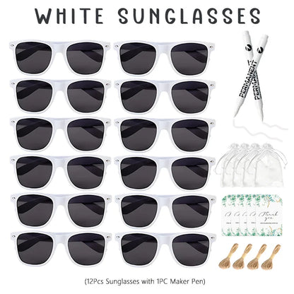 12-100pcs Wedding Sunglasses Guests Heart Shaped Sunglasses