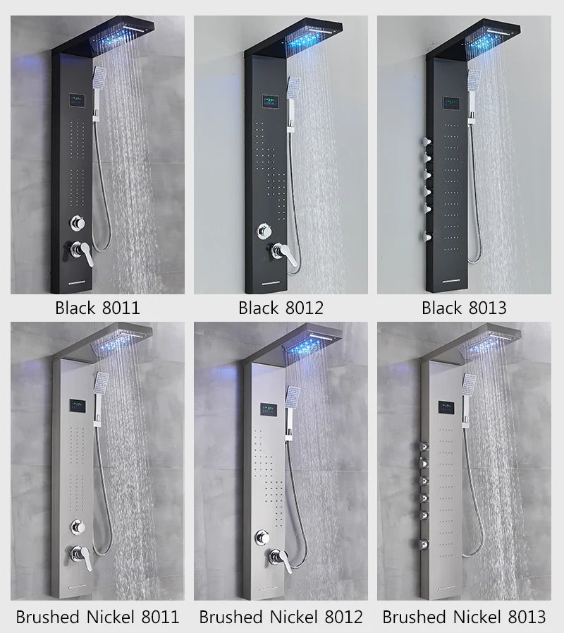 Bathroom Shower Panel Led Rainfall/Waterfall Shower Head