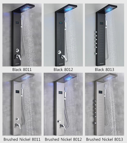 Bathroom Shower Panel Led Rainfall/Waterfall Shower Head