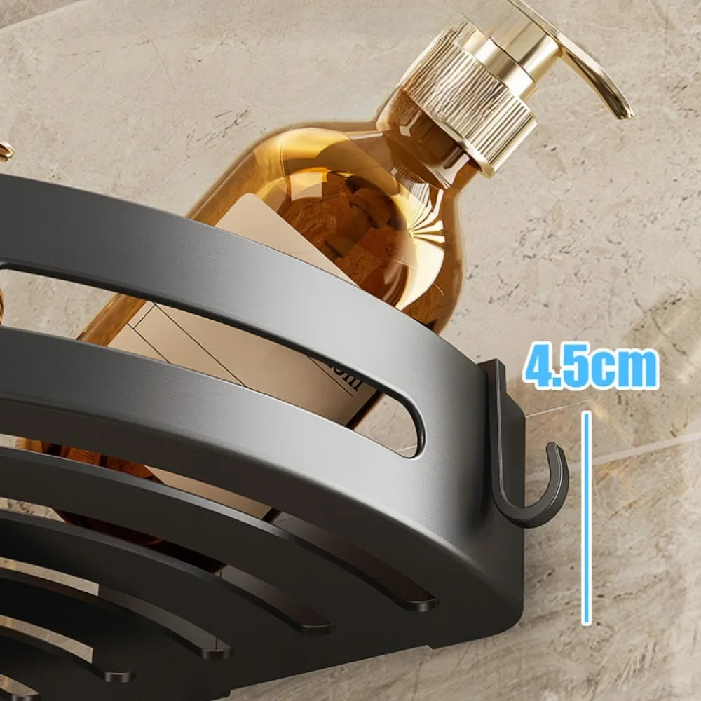 1/2/3pcs Plastic Bathroom Storage Rack Shampoo Holder Adhensive