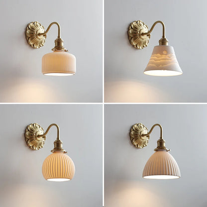 Iwhd Nordic Modern Led Wall Lamps Sconce Copper
