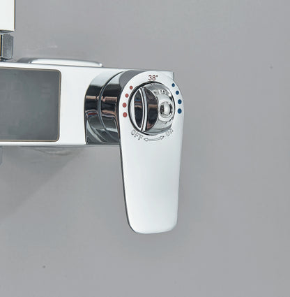 Chrome/Black Thermostat Shower Faucet Ways Bathroom Faucet
