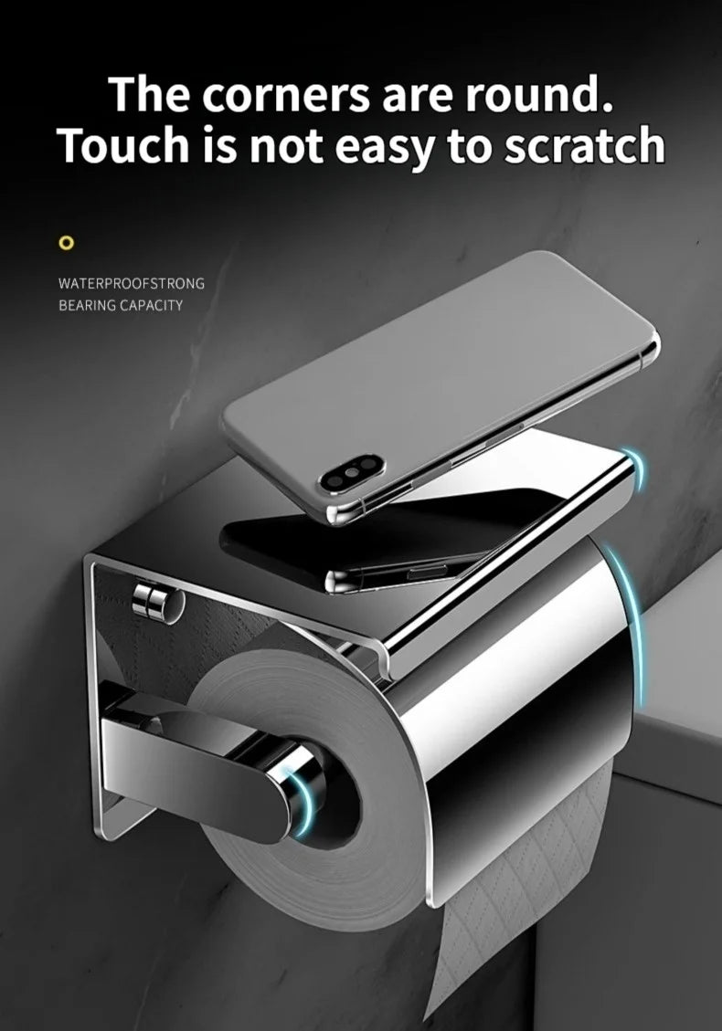 Stainless Steel Paper Towel Holder Without Punching Wall-Mounted