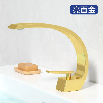 Basin Faucet Modern Bathroom Mixer Tap Black/Gold Wash