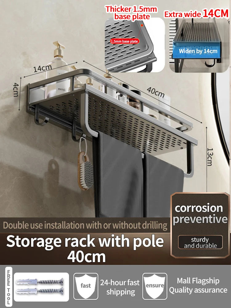 Bathroom Shelf Bathroom Towel Rack Shelves Wall Shower