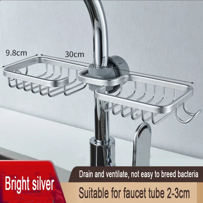 Sink Faucet Shelf Bathroom Shelf Soap Sponge Drain