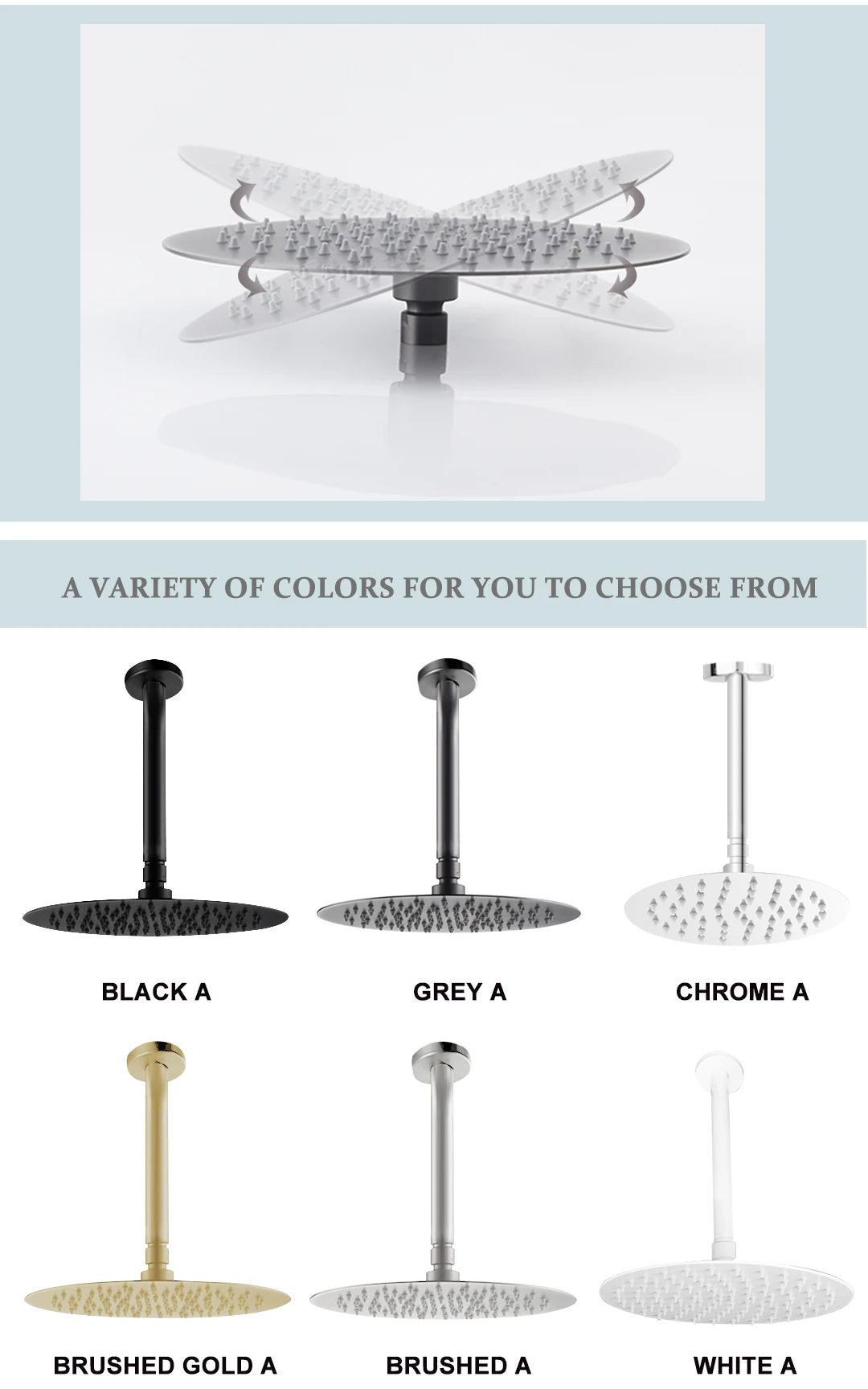 White Black Gold High Quality 8/10 Inch Stainless