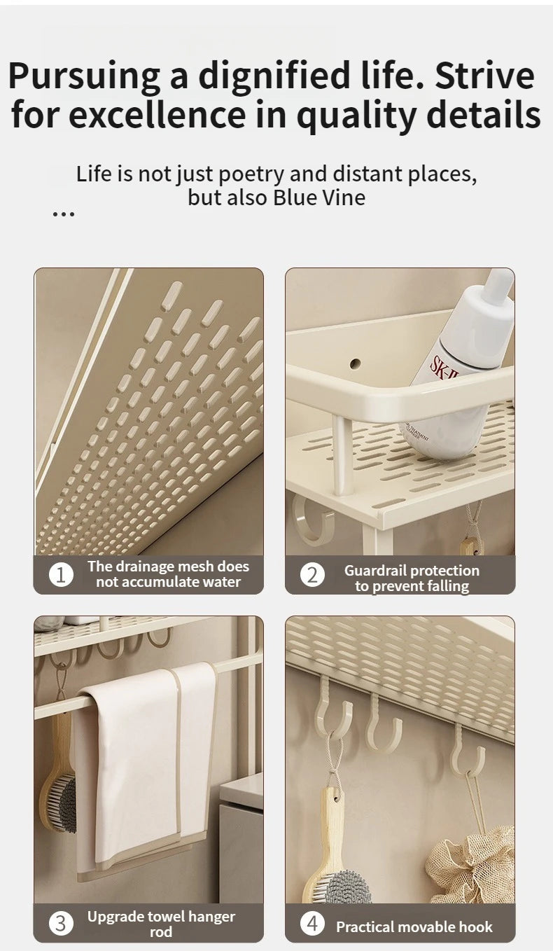Yellow White Corner Shelf Bathroom Rack Shelf Organiser