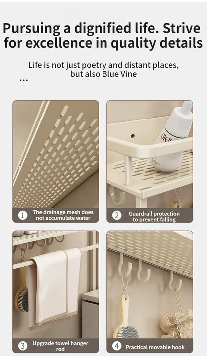 Yellow White Corner Shelf Bathroom Rack Shelf Organiser