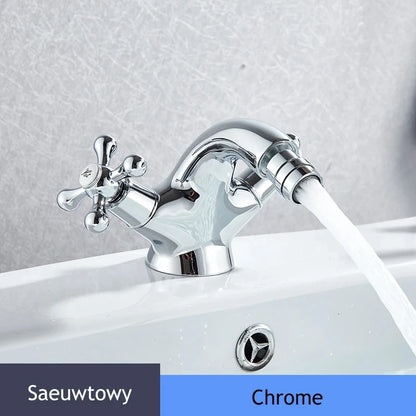 Deck Install Antique Brass Basin Faucet Bathroom Basin