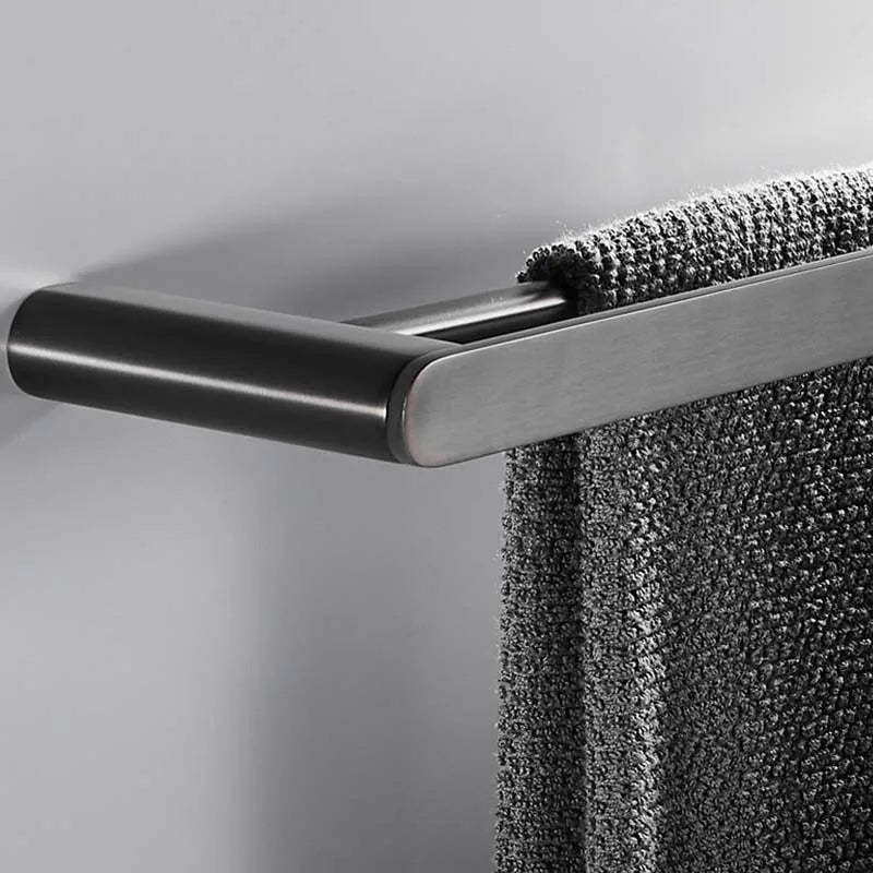 Gunmetal Grey Full Brass Bathroom Storage Towel Rack