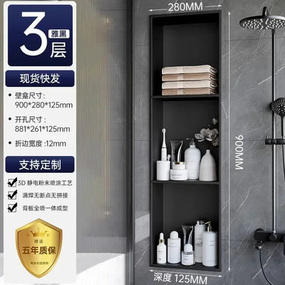 Stainless Steel Niche Bathroom Shelf-Embedded Tv Cabinet Style