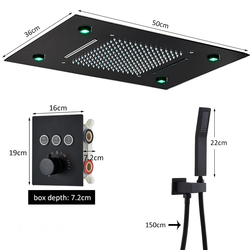 Digital Display Thermostatic Rain Shower System 14 20
