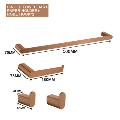 Brushed Rose Gold Wall Mount Shelf Toilet Bath