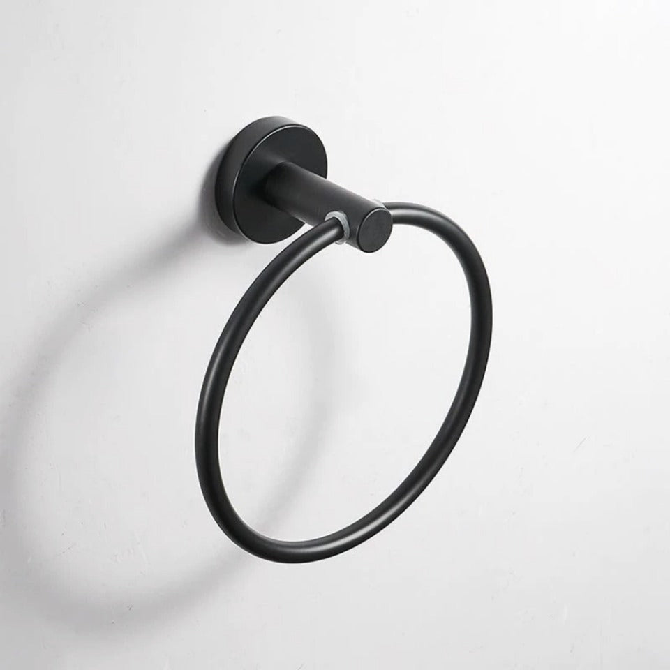 Towel Ring Black/Brushed Gold Stainless Steel Wall Hanging