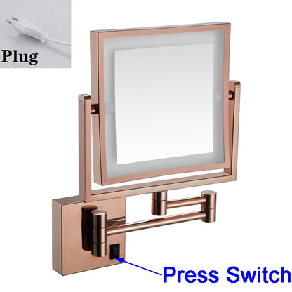 Rose Gold Square Led Bathroom Mirror Wall Mounted