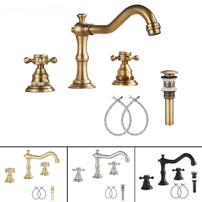 Widespread Bathroom Sink Faucet Hole Deck Mounted Dual