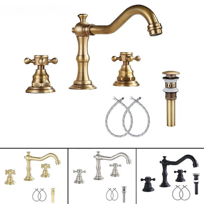 Widespread Bathroom Sink Faucet Hole Deck Mounted Dual