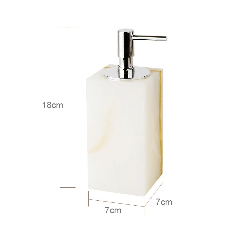 White Onyx Natural Marble Bathroom Luxury Soap Dispenser