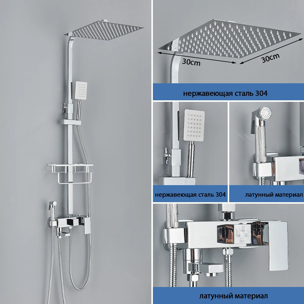 Brass Shower Faucets Bathroom Shower Mixer Crane Bidet