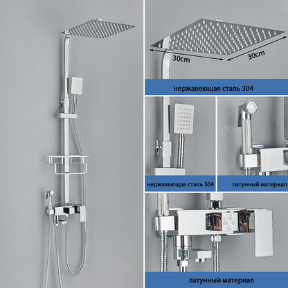 Brass Shower Faucets Bathroom Shower Mixer Crane Bidet